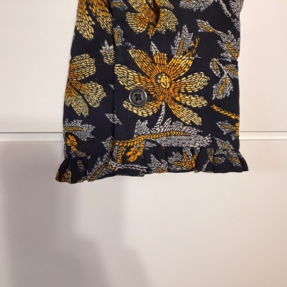 Tommy Hilfiger floral print semi-sheer blouse navy back ground size XXL - Picture 4 of 16